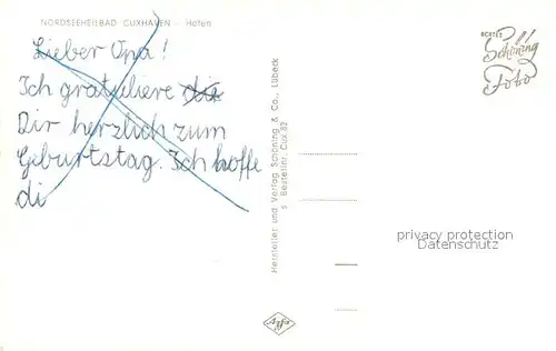 AK / Ansichtskarte Cuxhaven_Nordseebad Hafen Cuxhaven_Nordseebad