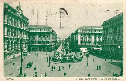 AK / Ansichtskarte Napoli_Neapel Piazza della Borsa Corso Umberto I Napoli Neapel