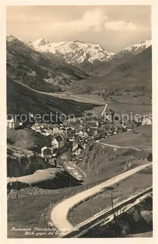 AK / Ansichtskarte Andermatt Oberalpbahn Strasse Furka Andermatt