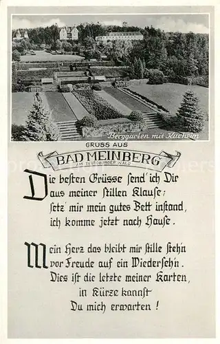 AK / Ansichtskarte Bad_Meinberg Berggarten Kurheim Gedicht Bad_Meinberg