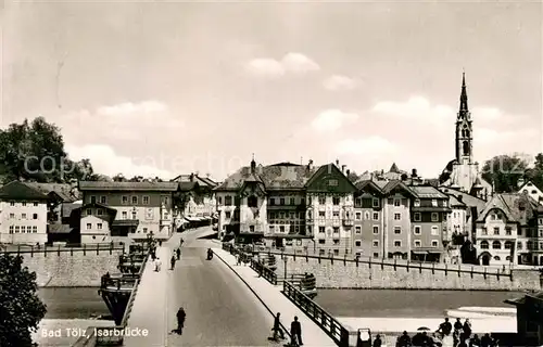 AK / Ansichtskarte Bad_Toelz Isarbruecke Kirche Bad_Toelz