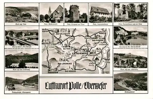 AK / Ansichtskarte Polle_Oberweser Panoramakarte Freilichtbuehne  Polle_Oberweser