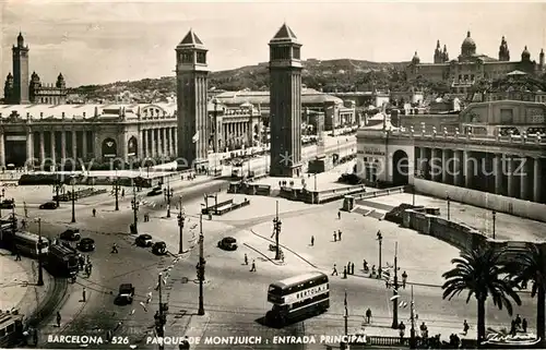 AK / Ansichtskarte Barcelona_Cataluna Parque de Montjuich Entrada Principal Barcelona Cataluna