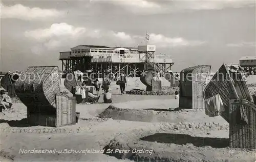 AK / Ansichtskarte St_Peter Ording Strand Schwefelbad St_Peter Ording