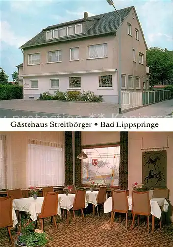 AK / Ansichtskarte Bad_Lippspringe Gaestehaus Streitboerger Gaststube Bad_Lippspringe
