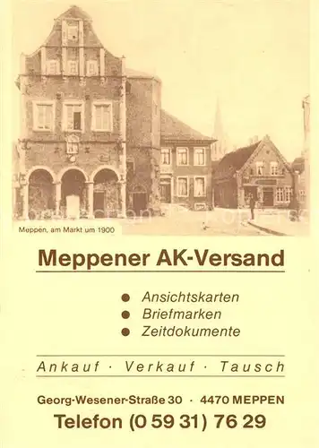 AK / Ansichtskarte Meppen Markt um 1900 Meppen
