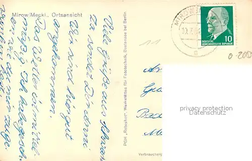 AK / Ansichtskarte Mirow Birken Blick zum Ort Mirow