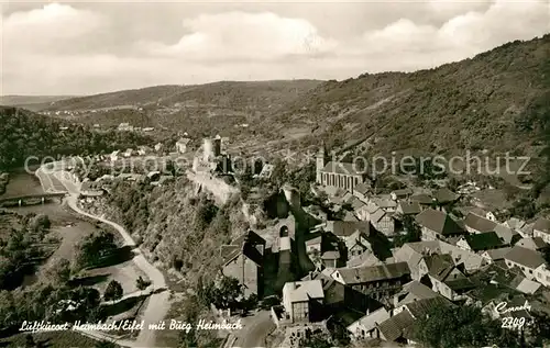 AK / Ansichtskarte Heimbach_Eifel Panorama mit Burg Heimbach Heimbach Eifel