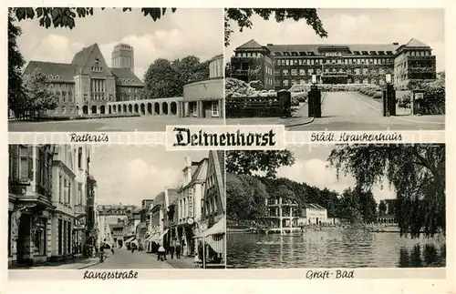AK / Ansichtskarte Delmenhorst Rathaus Langestrasse Graft Bad Krankenhaus Delmenhorst