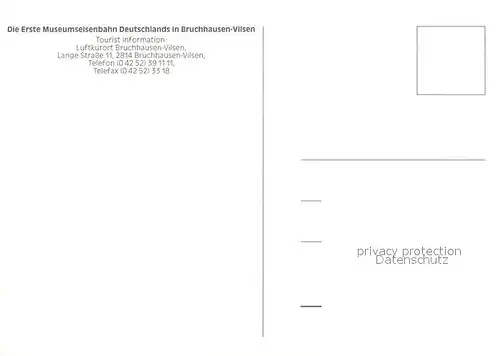 AK / Ansichtskarte Vilsen Erste Museumseisenbahn Deutschlands Vilsen