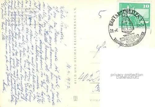 AK / Ansichtskarte Bad_Langensalza Friedrich Hahn Strasse Clara Zetkin Strasse Th?lmannplatz Hotel Schwan Schwefelbad Klubhaus der Kurverwaltung Bad_Langensalza