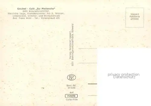 AK / Ansichtskarte Braunetsrieth Gasthaus Caf? Zur Plattenalm Braunetsrieth