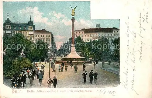 AK / Ansichtskarte Berlin Belle Alliance Platz und Friedrichstrasse Berlin