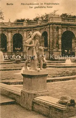 AK / Ansichtskarte Berlin Maerchenbrunnen im Friedrichshain Der gestiefelte Kater Berlin