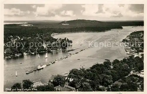 AK / Ansichtskarte Koepenick Blick auf den Langen See mit Wirtshaus Mueggelturm Koepenick