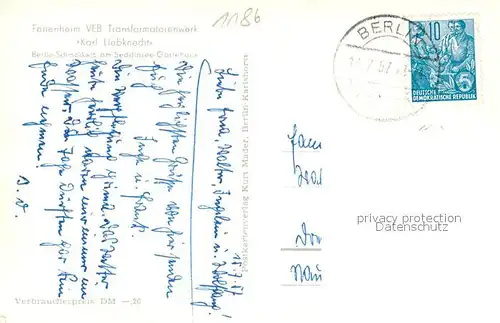 AK / Ansichtskarte Schmoeckwitz Ferienheim VEB Transformatorenwerk Karl Liebknecht Schmoeckwitz