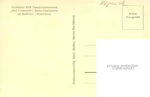 AK / Ansichtskarte Schmoeckwitz Ferienheim VEB Transformatorenwerk Karl Liebknecht Schmoeckwitz