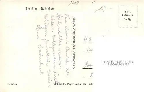 AK / Ansichtskarte Berlin Stalinallee Berlin