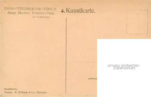 AK / Ansichtskarte Berlin Charlottenburger Gaerten Dernburg Platz am Lietzensee Berlin