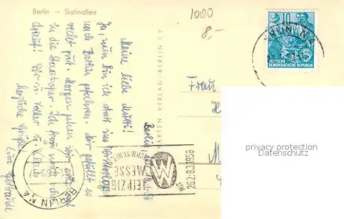 AK / Ansichtskarte Berlin Stalinallee Berlin