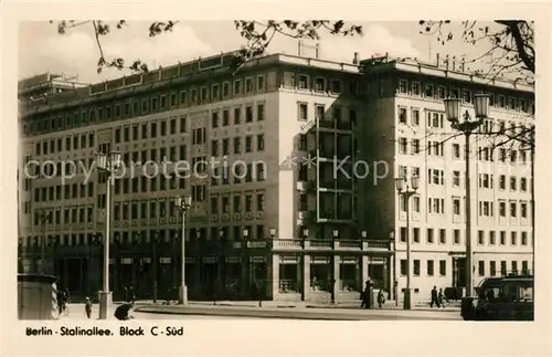 AK / Ansichtskarte Berlin Stalinallee Block C Sued Berlin