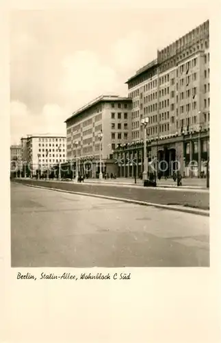 AK / Ansichtskarte Berlin Stalin Allee Wohnblock C Sued Berlin