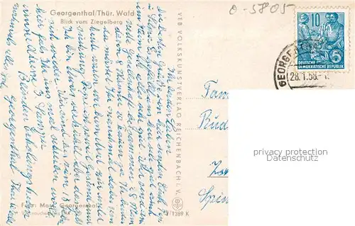 AK / Ansichtskarte Georgenthal_Gotha Blick vom Ziegelberg Georgenthal Gotha
