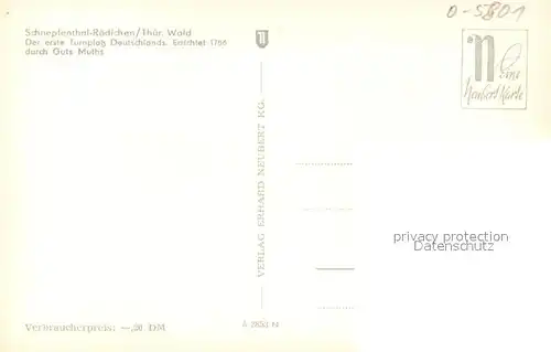 AK / Ansichtskarte Schnepfenthal Roedichen Turnplatz Schnepfenthal Roedichen