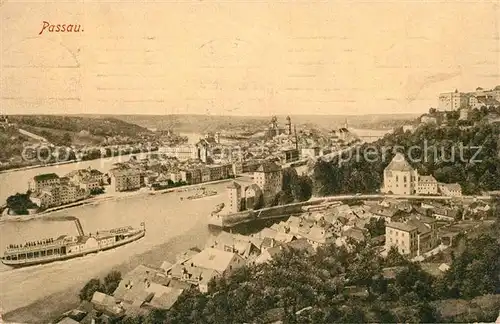 AK / Ansichtskarte Passau mit Donau Inn und Ilz Passau