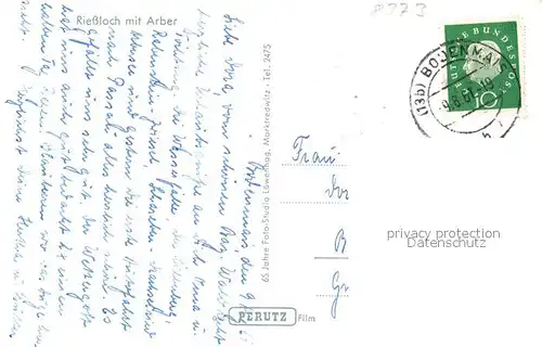 AK / Ansichtskarte Bodenmais Riessloch mit Arber Bodenmais