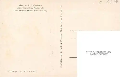 AK / Ansichtskarte Trusetal Gasthaus Zum Trusentaler Wasserfall Jagdzimmer Trusetal