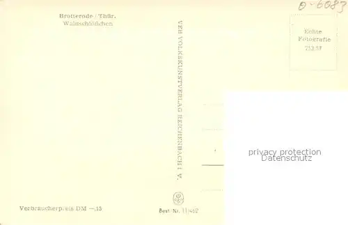AK / Ansichtskarte Brotterode Waldschloesschen Brotterode
