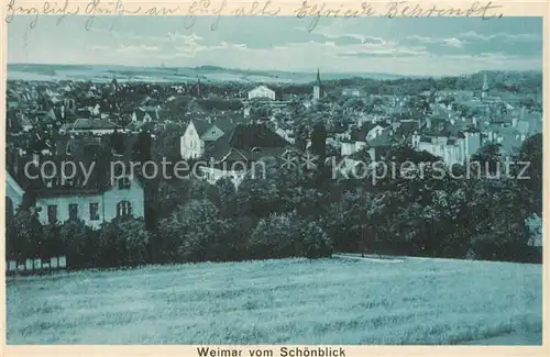 AK / Ansichtskarte Weimar_Thueringen Panorama vom Schoenblick Weimar Thueringen