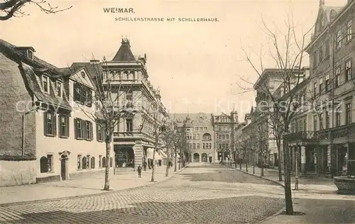 AK / Ansichtskarte Weimar_Thueringen Schillerstrasse mit Schillerhaus Weimar Thueringen