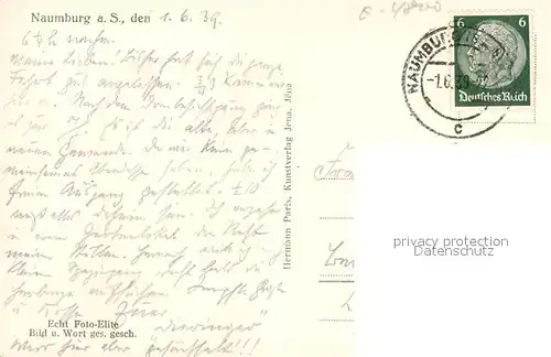 AK / Ansichtskarte Naumburg_Saale Panorama mit Dom und St Wenzel Kirche Marktplatz Brunnen Naumburg_Saale