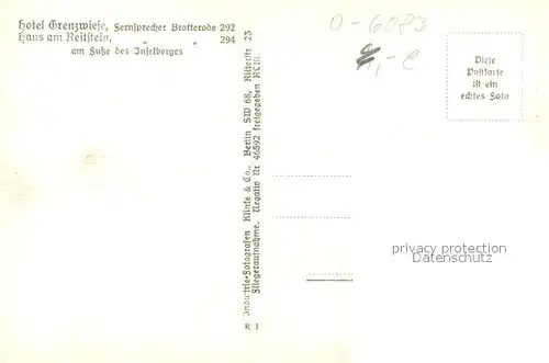 AK / Ansichtskarte Brotterode Hotel Grenzwiese Haus am Reitstein Fliegeraufnahme Brotterode