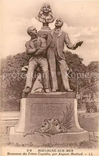 AK / Ansichtskarte Boulogne sur Mer Monument des Freres Coquelin par Auguste Maillard Boulogne sur Mer