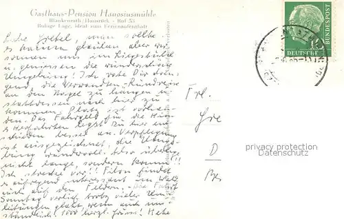 AK / Ansichtskarte Blankenrath Gasthaus Pension Hanosiusmuehle Blankenrath