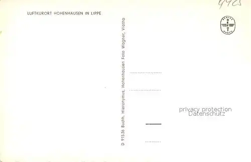 AK / Ansichtskarte Hohenhausen_Lippe Landschaftspanorama Hohenhausen Lippe