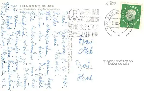 AK / Ansichtskarte Bad_Godesberg Stadtpanorama mit Godesburg Bad_Godesberg