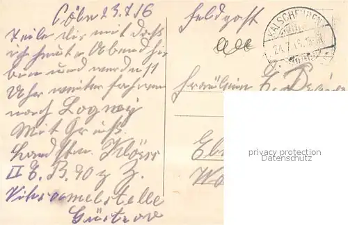 AK / Ansichtskarte Koeln_Rhein Frankenwerft Kirche Feldpost Koeln_Rhein