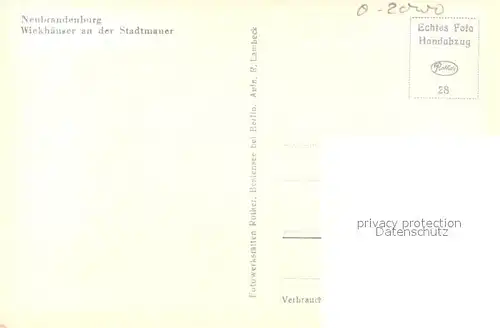 AK / Ansichtskarte Neubrandenburg Wiekhaeuser an der Stadtmauer Neubrandenburg