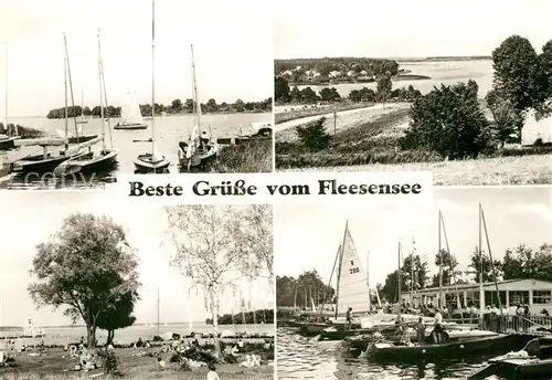 AK / Ansichtskarte Malchow Badestrand Seglerhafen am Fleesensee Mecklenburgische Seenplatte Malchow