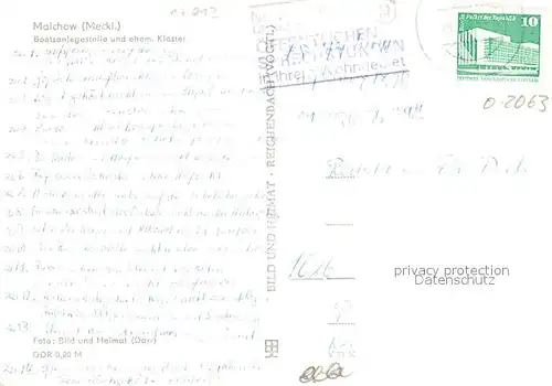 AK / Ansichtskarte Malchow Bootsanlegestelle Weisse Flotte Blick zum ehemaligen Kloster Malchow