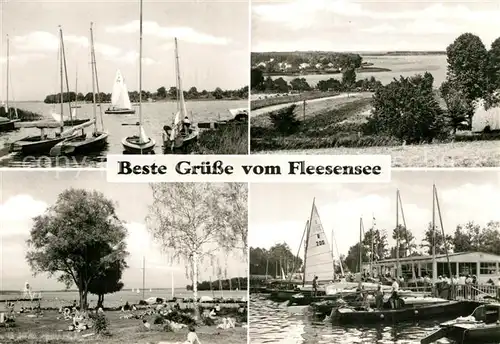 AK / Ansichtskarte Malchow Badestrand Seglerhafen Gaststaette am Fleesensee Mecklenburgische Seenplatte Malchow