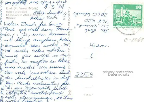AK / Ansichtskarte Klink_Waren FDGB Ferienobjekt Erholungsheim Herbert Warnke Milchbar Klink Waren
