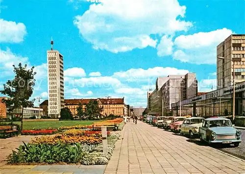 AK / Ansichtskarte Neubrandenburg Karl Marx Platz Hochhaus Neubrandenburg