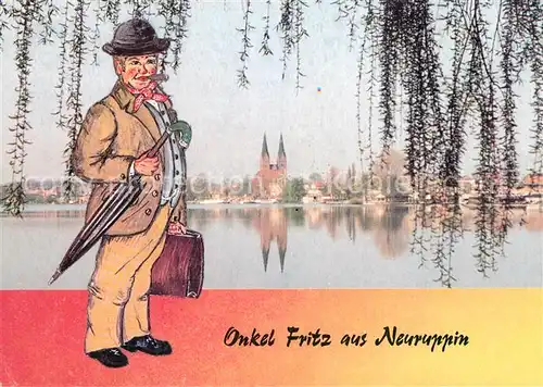 AK / Ansichtskarte Neuruppin Onkel Fritz Blick ueber den See Kuenstlerkarte Neuruppin