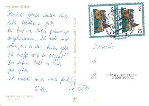 AK / Ansichtskarte Wittstock Stadtbild mit Kirchen Stadtmauer Wittstock