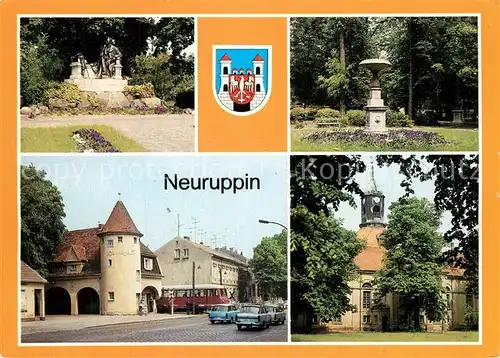 AK / Ansichtskarte Neuruppin Fontanedenkmal Tempelgarten Bahnhof Rheinsberger Tor Pfarrkirche St Martin Neuruppin